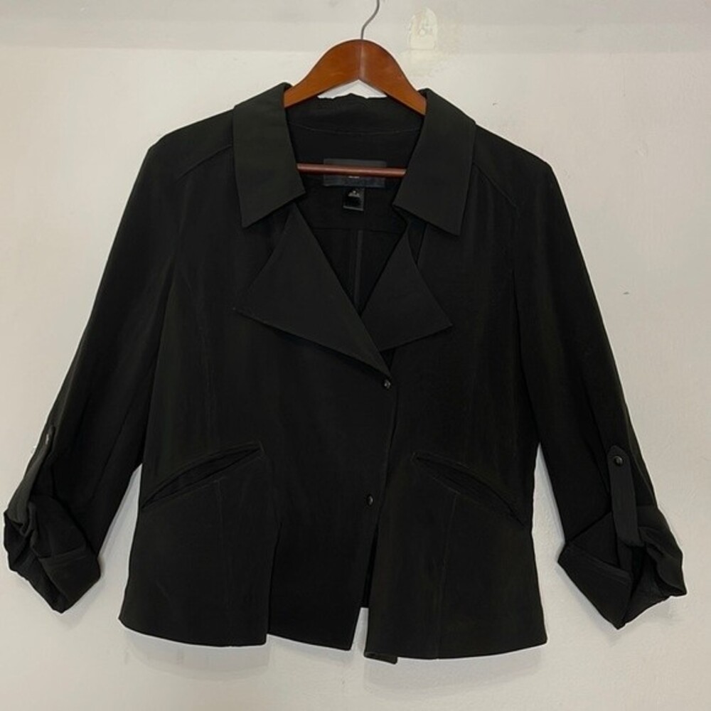 Ann Taylor factory Long Sleeve Buttoned Black Blazer Jacket medium